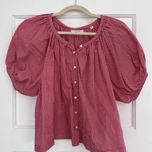 Doen June Blouse in Cerise Gingham
